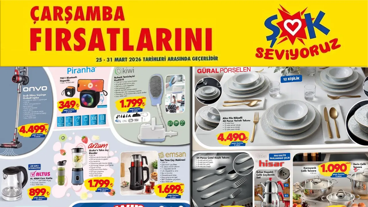 ŞOK 25 Mart 2026 Aktüel Ürünler Kataloğu Mutfak ve Elektronik Kampanyaları