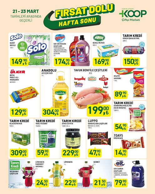 Tarım Kredi Koop Market 21-23 Mart 2026 Aktüel Ürünler Kataloğu Hafta Sonu Fırsatları